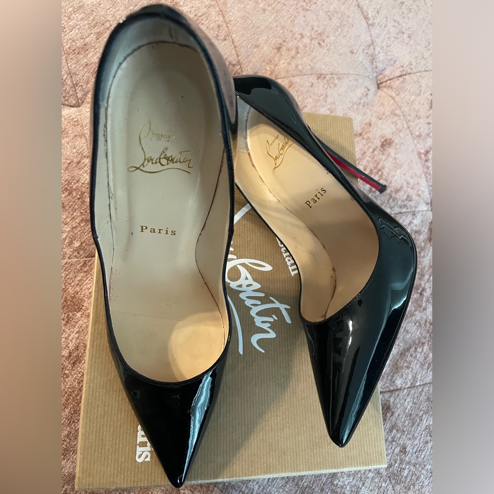 Black So Kate 120 Patent Christian Louboutin heels